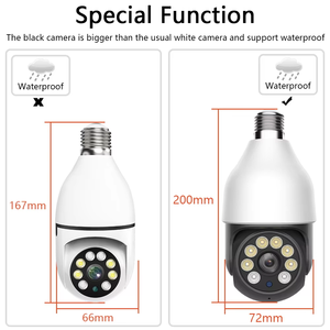 Bohlam Lampu WiFi Dual-Band 5G Tuya E27 3MP 360 Derajat dengan Kamera Keamanan PTZ Nirkabel Penglihatan Malam Berwarna - Product Image 5