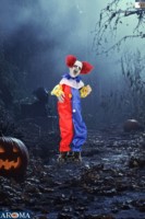 AROMA Décoration d'Halloween Clown Animé de 33 pouces avec Bras Oscillants et Son pour Sol de Fête et Affichages Horribles