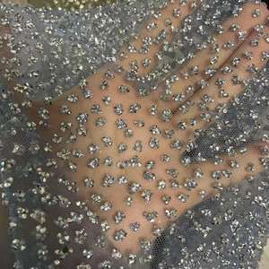 Dentelle en tulle scintillante à paillettes, diamants et strass, très vendue - Product Image 6