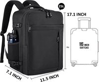 Sac à dos de voyage approuvé par les compagnies aériennes, grand sac à dos pour ordinateur portable de 15,6 pouces avec plusieurs poches de rangement