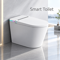 WC intelligent avec lumière d'ambiance colorée, couvercle à ouverture automatique, capteur de pied, chasse d'eau automatique, siège chauffant, séchoir à air chaud et fermeture automatique par capteur