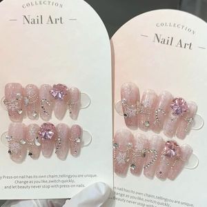 2024 Premium Prensado Uñas artificiales Linda bailarina Ataúd Almendra Cuadrado en rosa Certificado Halal y envío gratis - Product Image 1