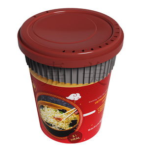 ถ้วยพลาสติกสำหรับบะหมี่กึ่งสำเร็จรูป530มล. 90ก. IML ป้องกันอุณหภูมิสูง100 ℃ ถ้วยพลาสติกทำจากวัสดุเกรดอาหารพร้อมฝาปิดถ้วย IML - Product Image 3