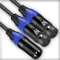 Câble de microphone XLR mâle-mâle en cuivre sans oxygène, adaptateur audio Y-splitter XLR 1 femelle vers double 2 mâles