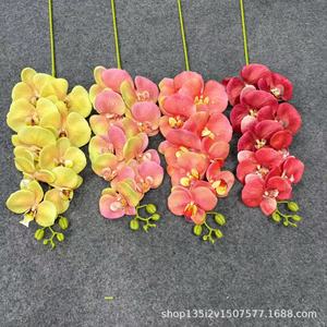 Fleurs artificielles Qiye, orchidées Phalaenopsis imprimées en 3D à 9 têtes, en caoutchouc souple, décoration de mariage, décoration de la maison - Product Image 5