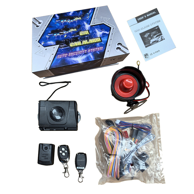 AUTOMOTIVE 12V Universal Car Alarm System Anti-Hijacking Central Locking System One Way Smart Keyless Entry Car Security System
