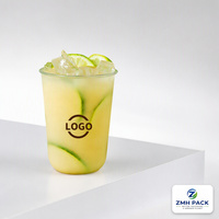 Gobelets PET personnalisés OEM ODM avec logo, couvercles transparents jetables, diamètre 89 mm, impression par transfert thermique pour bubble tea, milk tea, jus, 500 unités