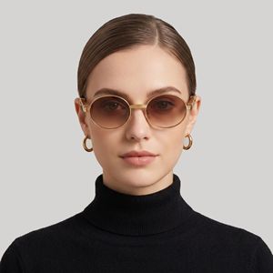 Custom Made Retro Oval Frame <b>Sunglasses</b> For Women UV400 Protection Black PC Lens Class 2 Sunshades - Product Image 1