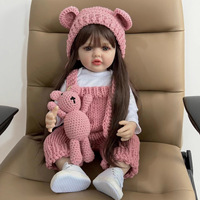 Poupée Reborn Sunnyfan 22 pouces en vinyle, fille aux cheveux longs, lavable, réaliste, jouet compagnon pour les 8-13 ans