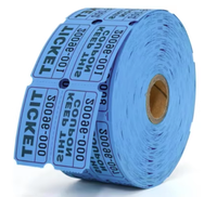 Billets de tombola à double perforation, numérotés consécutivement, imprimés en offset, sur rouleaux de papier couché