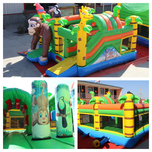 Castello Gonfiabile Commerciale Gigante a Tema Scimmie con Scivolo, <span class=keywords><strong>Casa</strong></span> Gonfiabile per Noleggio Feste ed Eventi - Product Image 4