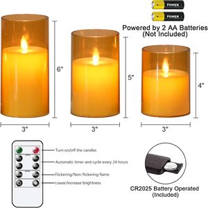 ABS Pillar Candle LED with 3D Flame Flickering <b>Battery</b> <b>Operated</b> for Home Decoration Weddings Holidays - Product Image 2