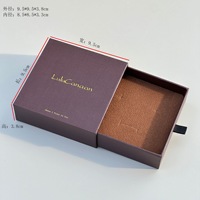 Boîte à bijoux de luxe personnalisée avec logo, en carton rigide texturé, avec tiroir, pour emballage cadeau