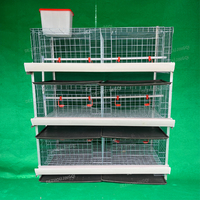 Cage pour Poulets de Chair 3/4 Étages 60-80 Oiseaux Type H Équipement de Batterie Galvanisé Cages à Poulets de Chair pour Élevage Avicole à Domicile