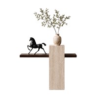 Table console en travertin, pierre naturelle, décoration d'entrée, couloir, design moderne