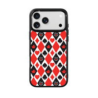 Coque de téléphone AG Feeling Black Edge avec motif poker doré pour iPhone 17, 17 Pro Max, 16 Pro, 15 – Coque magnétique