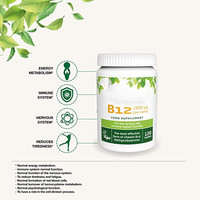 Comprimés sublinguaux de vitamine B12 végétalienne à marque privée 1000mcg méthylcobalamine pour adultes - Soutien immunitaire 120 comprimés, approvisionnement de 4 mois