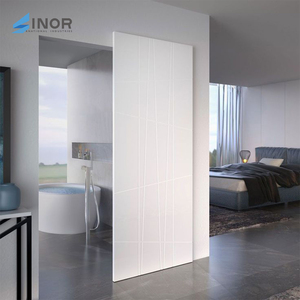 Puerta corredera oculta de MDF, Interior minimalista de 1000mm X 2100mm, resistente al agua para sala de estar, dormitorio rústico, garaje fácil de limpiar - Product Image 3