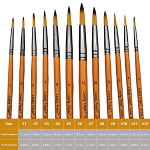 Lonely Finger Ensemble de 12 pinceaux ronds en nylon pour aquarelle, peinture acrylique et application de peinture faciale - Product Image 2