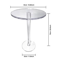 Maßgefertigter Kleiner Tisch für Kleine Wohnungen Transparenter Runder Tisch Outdoor-Acryl-Teetisch