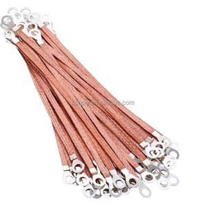 موصل تأريض نحاسي صناعي مضفر مع طرف توصيل لكابل التأريض في اللوحات الكهربائية - Product Image 2