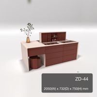 Îlot de dressing en cuir microfibre avec console remontoir de montres intégrée et plateau en verre pour dressing