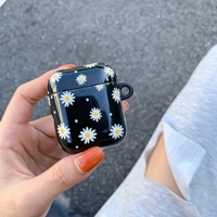 Vente chaude fleur accessoires de téléphone portable accessoires de téléphone casque sans fil motif de tournesol étui pour écouteurs pour air pod