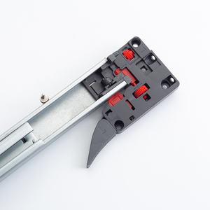 Glissière de <span class=keywords><strong>tiroir</strong></span> 3 voies en acier laminé à froid, à fermeture amortie, à ouverture par poussée, avec rail télescopique dissimulé et <span class=keywords><strong>amortisseur</strong></span> sous montant, pour salle à manger et chambre - Product Image 3