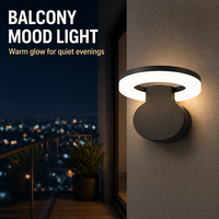 Applique murale LED circulaire à anneau, lumière blanche chaude, cadre en aluminium pour salon, couloir, escalier