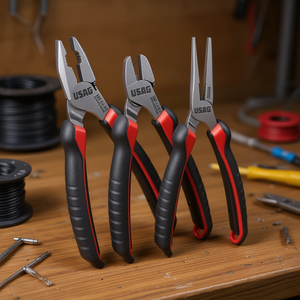 Juego de Alicates Usag de 3 Piezas, Combinación de Alicates de Corte Diagonal y Herramientas para Pelar Cables - Product Image 3