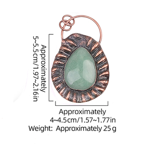 Colgante de Cristal en Forma de Lágrima con Envoltura de Cobre, Estilo Retro Espiritual, <span class=keywords><strong>Amuleto</strong></span> de Piedra Natural para Sanación y Uso en Altar - Product Image 3
