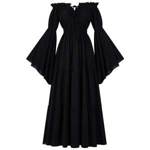 <span class=keywords><strong>Nuevo</strong></span> Vestido Gótico Steampunk Vintage para Mujer, con Hombros Descubiertos y Volantes, Estilo Medieval, Cosplay, Ropa Victoriana, Disfraz de Bruja para Halloween - Product Image 2