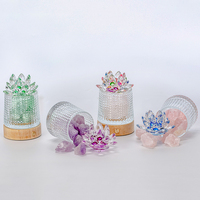 Vente en gros d'huiles essentielles naturelles lampe en pierre diffuseurs d'intérieur diffuseur d'arôme parfum lumière verte aromathérapie pierre de cristal