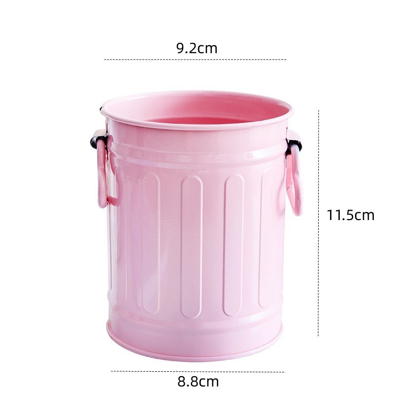 Porte-stylo à poignée en fer forgé cylindrique à poudre peu profonde