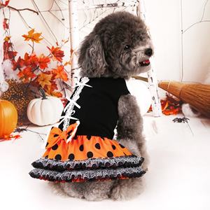 2025 Halloween Pet Party Lace Bow Polka Dot vestido hinchado Bichon Teddy <span class=keywords><strong>maltés</strong></span> ropa para perros pequeños y medianos - Product Image 2