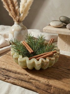 Bol de service en marbre de qualité supérieure pour fruits, salades et collations, disponible à prix de gros auprès d'un exportateur indien. - Product Image 2