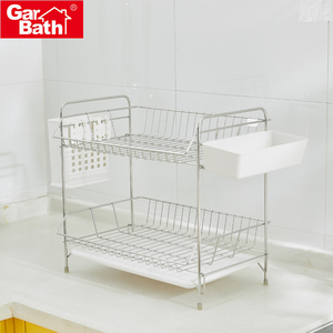 Escurridor de vajilla de acero inoxidable, estante de secado de 2 niveles con soporte para tazas - Product Image 6