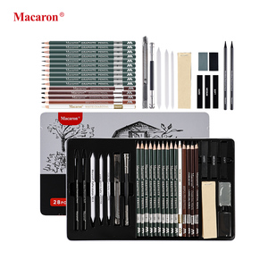 Macaron 11/20/28/75pcs Graphite bút chì thiết lập tùy chỉnh than gỗ Phác thảo Bút Chì Vẽ Bút Chì với tẩy - Product Image 2