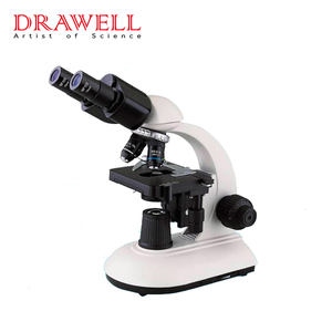Drawell B203LED Microscope biologique binoculaire à objectif plat 4X 10X 40X 100X pour laboratoire - Product Image 1