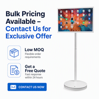 Monitor TV Android Portabel 32 Inci Layar Sentuh Beroda dengan Desain Berdiri di Lantai dan Layar Pintar 4K yang Dapat Dipindahkan