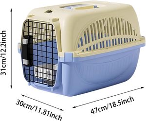 Cage de transport rigide <span class=keywords><strong>pour</strong></span> chiens et chats, mini, portable, avec porte <span class=keywords><strong>en</strong></span> fil d'acier, gamelle d'eau, séparateur d'urine et fentes de ventilation, <span class=keywords><strong>pour</strong></span> voiture - Product Image 4