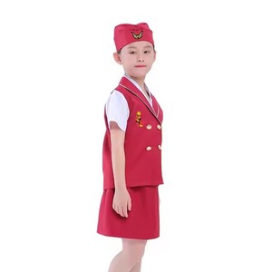 <span class=keywords><strong>Disfraz</strong></span> de <span class=keywords><strong>Azafata</strong></span> de Avión para Niñas en Vestidos de Poliéster, Cosplay - Product Image 2