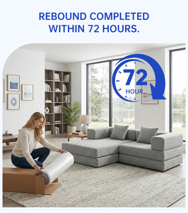 <span class=keywords><strong>Canapé</strong></span> convertible modulaire 3 places en forme de L, sans cadre, compressé sous vide en boîte - Product Image 4