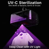 Séchoir à vêtements compact et portable électrique à vapeur automatique avec contrôle par minuterie et UV