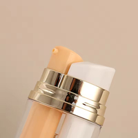 Flacon pompe sans air en plastique PP double tube 20ml 30ml, couleur personnalisée KAIGE, pour cosmétiques, soins de la peau, crème pour le corps et le visage.