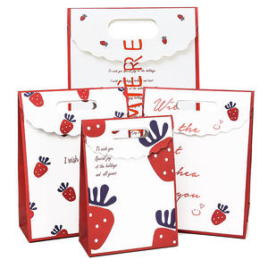 멋진 디자인 창조적 인 만화 귀여운 사용자 정의 로고 재사용 가능한 종이 아기 생일 사탕 작은 토트 핑크 선물 가방 포장 - Product Image 6