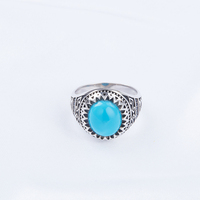 Yidis — bague en pierre turquoise pour hommes, bijoux, style viking, vintage