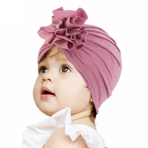 סיטונאי סרוג כותנה יוניסקס תינוק כותנה ספנדקס כובע ילד חמניות טורבן כובע