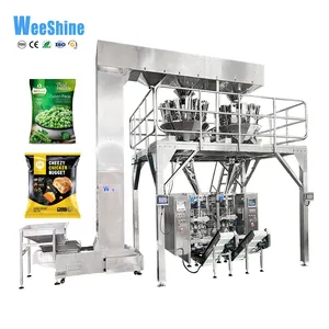 Balança automática multihead 500g 1kg Máquina de embalagem rápida de alimentos congelados para peixes, carnes e camarões