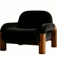 Fauteuil design en bois grainé de forme spéciale, style Wabi-Sabi, pour villa ou séjour haut de gamme